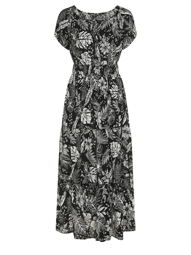 Yours Curve Black Boho Bardot Maxi Dress - Image 5 of 5