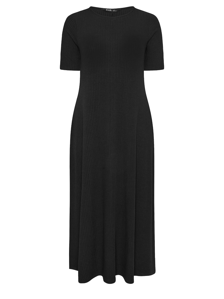 Yours Curve Black & Brown Stripe Ribbed Swing Maxi Dresses 2 Pack - Image 7 of 8