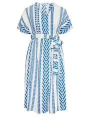 Yours Curve Blue Print Embroidered Maxi Dress - Image 5 of 5