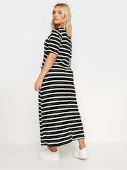 Yours Curve Black & White Stripe Ribbed Swing Maxi Dresses 2 Pack - Image 4 of 6