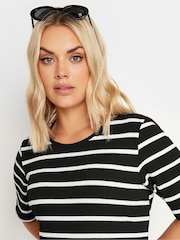 Yours Curve Black & White Stripe Ribbed Swing Maxi Dresses 2 Pack - Image 5 of 6