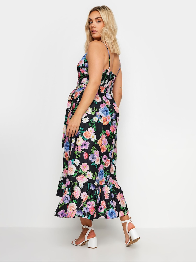 Yours Curve Black Frill Hem Dress - Image 3 of 5