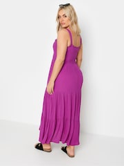 Yours Curve Purple Tiered Maxi Dress - Image 5 of 7