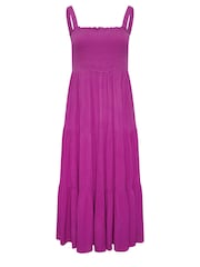 Yours Curve Purple Tiered Maxi Dress - Image 7 of 7
