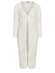 Yours Curve White Maxi Crochet Cardigan - Image 5 of 5
