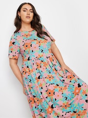 Yours Curve Multi Throw On Smock Dress - Image 1 of 5