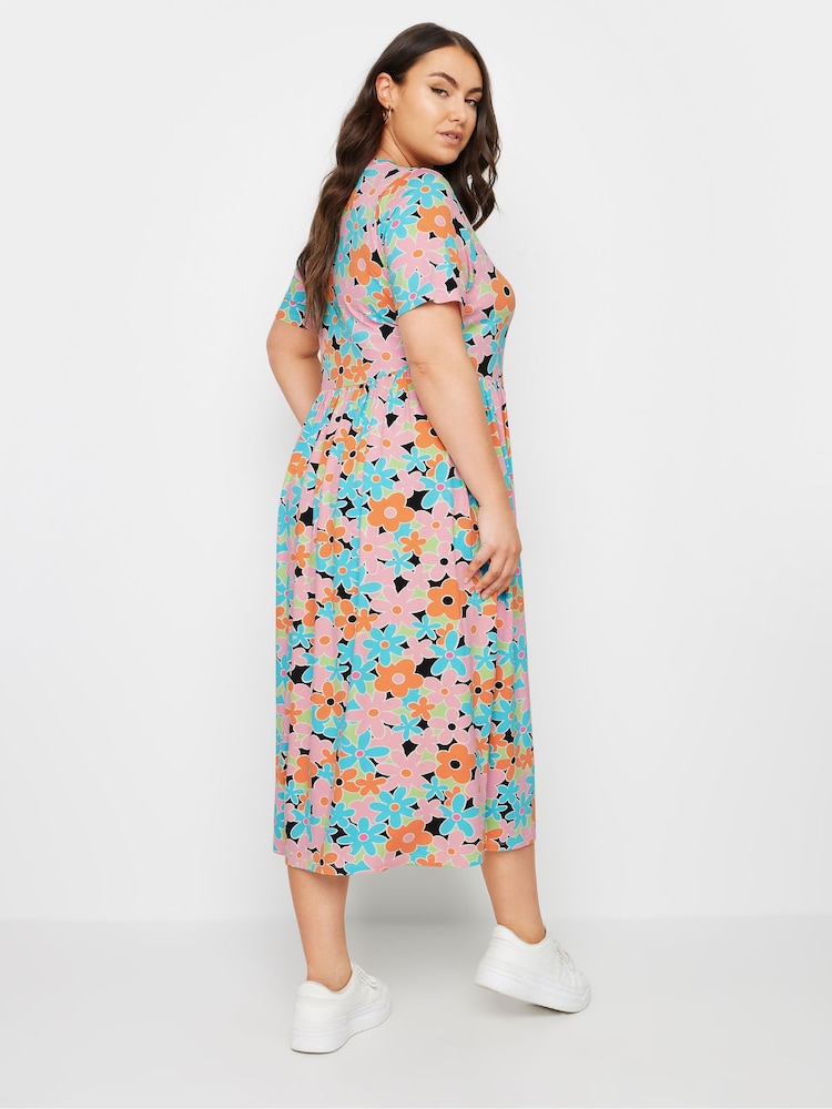 Yours Curve Multi Throw On Smock Dress - Image 3 of 5