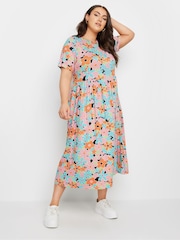 Yours Curve Multi Throw On Smock Dress - Image 4 of 5