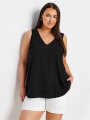 Yours Curve Black Scallop Edge Cami - Image 1 of 5