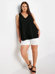 Yours Curve Black Scallop Edge Cami - Image 2 of 5