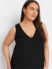 Yours Curve Black Scallop Edge Cami - Image 4 of 5