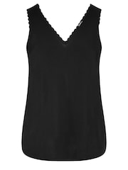 Yours Curve Black Scallop Edge Cami - Image 5 of 5