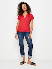 M&Co Wrap Front Short Sleeve Top - Imagen 1 de 5