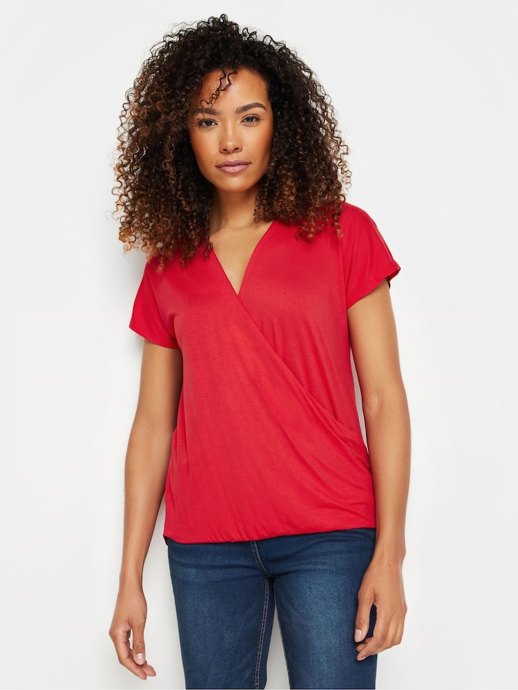 M&Co Wrap Front Short Sleeve Top - Imagen 2 de 5