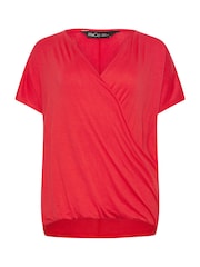 M&Co Wrap Front Short Sleeve Top - Imagen 5 de 5