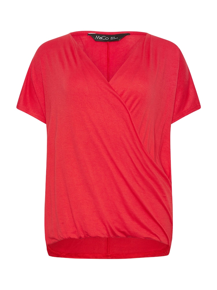 M&Co Wrap Front Short Sleeve Top - Imagen 5 de 5
