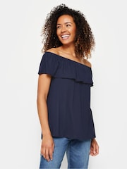 M&Co Blue Bardot Top - Image 1 of 5