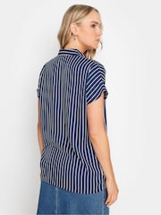 Long Tall Sally Blue Stripe Grown On Sleeve Shirt - Image 3 of 5