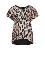 M&Co Animal Large Scale Animal Print V-Neck Top - Image 5 of 5