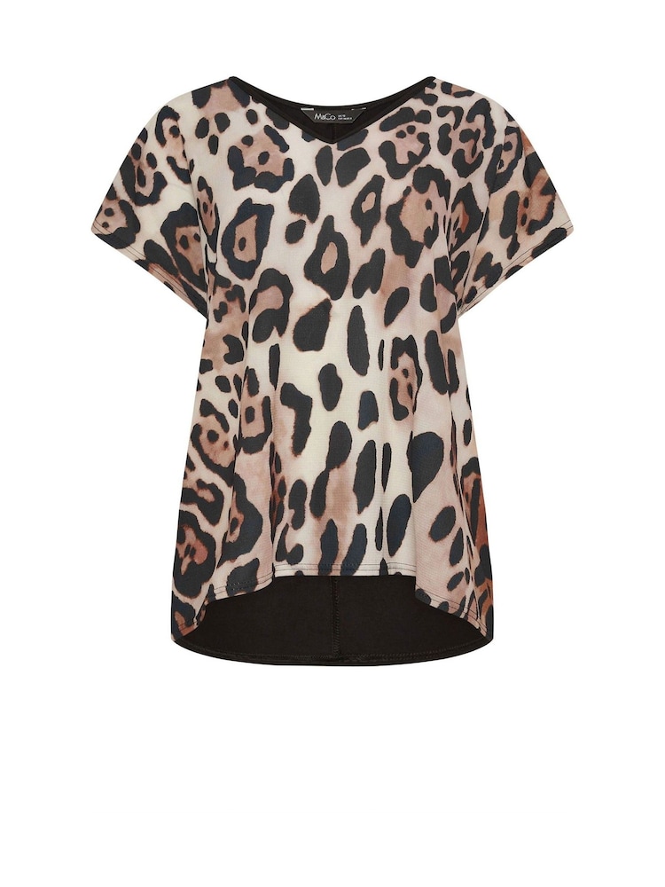 M&Co Animal Large Scale Animal Print V-Neck Top - Image 5 of 5