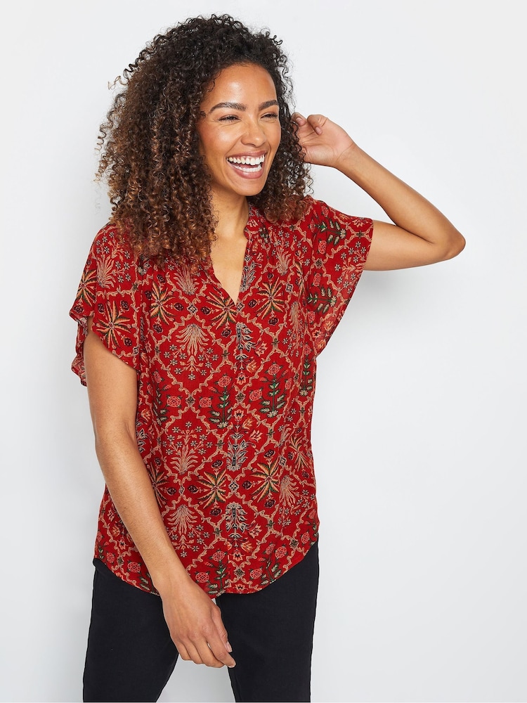 M&Co Tile Print Short Sleeve Top - Imagen 1 de 5