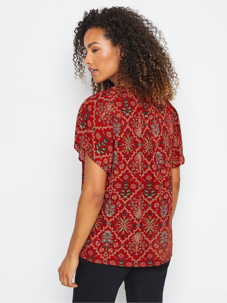M&Co Tile Print Short Sleeve Top - Imagen 2 de 5