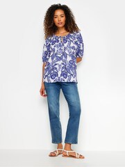 M&Co Blue Paisley Boho Print Top - Image 2 of 5