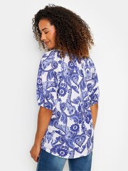M&Co Blue Paisley Boho Print Top - Image 3 of 5