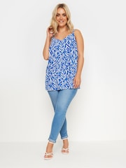 Yours Curve Blue Zebra Cami - Image 2 of 5