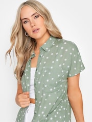 Long Tall Sally Green Spot Grown On Sleeve Shirt - Image 4 of 5