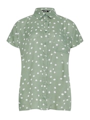 Long Tall Sally Green Spot Grown On Sleeve Shirt - Image 5 of 5