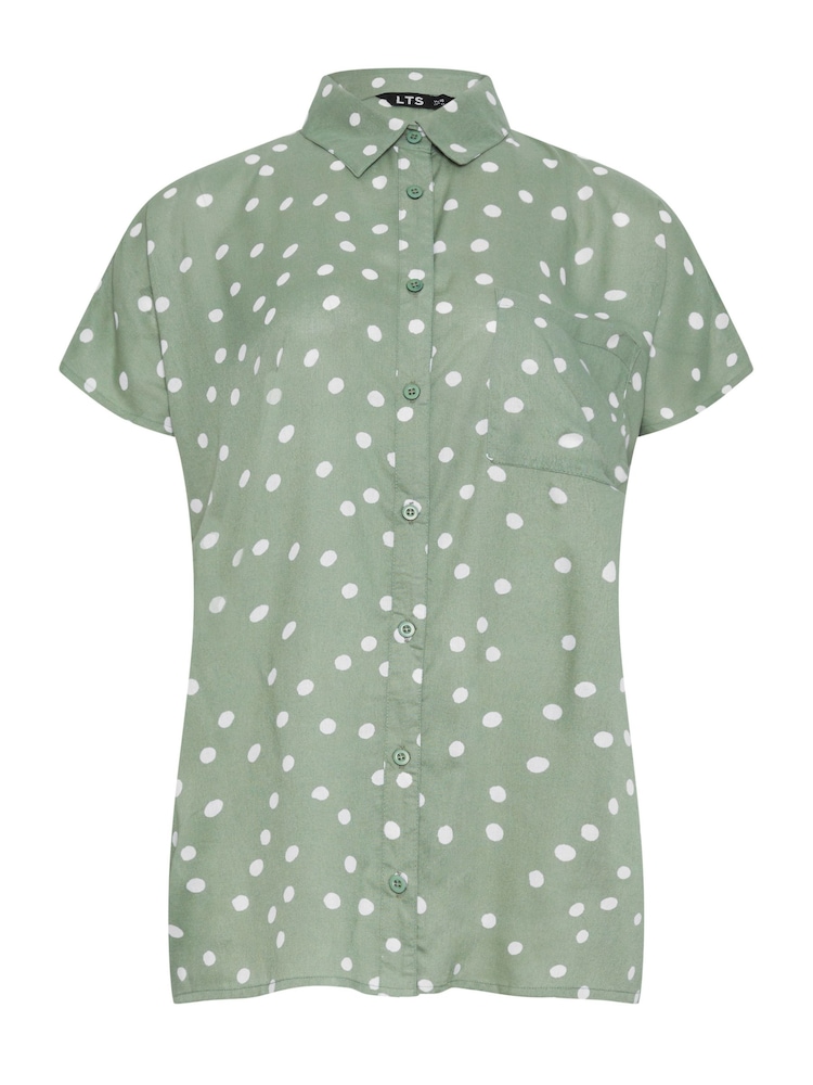 Long Tall Sally Green Spot Grown On Sleeve Shirt - Image 5 of 5