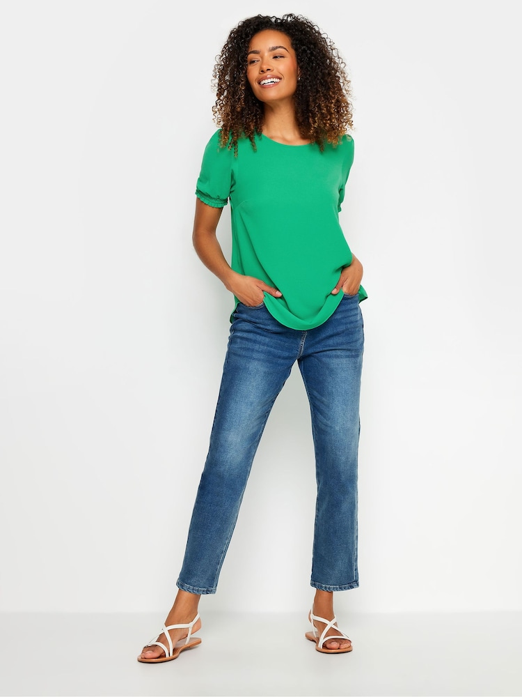 Verde - M&Co Shirred Short Sleeve Top - Imagen 2 de 5 Verde - M&Co Shirred Short Sleeve Top - Imagen 2 de 5