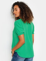 Verde - M&Co Shirred Short Sleeve Top - Imagen 3 de 5