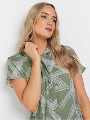 Long Tall Sally Green Abstract Grown On Sleeve Shirt - Image 4 of 5