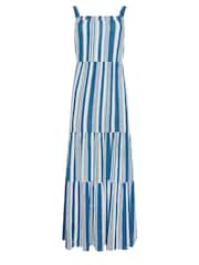 M&Co Blue & White Striped Tiered Dress - Image 5 of 5