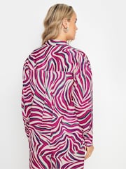 Long Tall Sally Purple Zebra Satin Shirt - Image 2 of 5