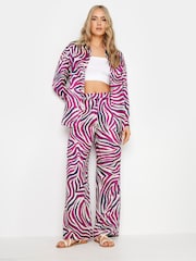 Long Tall Sally Purple Zebra Satin Shirt - Image 3 of 5