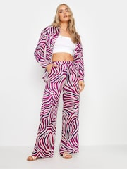 Long Tall Sally Purple Zebra Wide Leg Trousers - Image 1 of 4