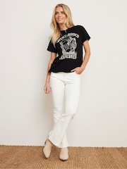 PixieGirl Petite White Kick Flare Jeans - Image 2 of 5