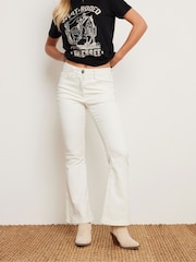 PixieGirl Petite White Kick Flare Jeans - Image 3 of 5