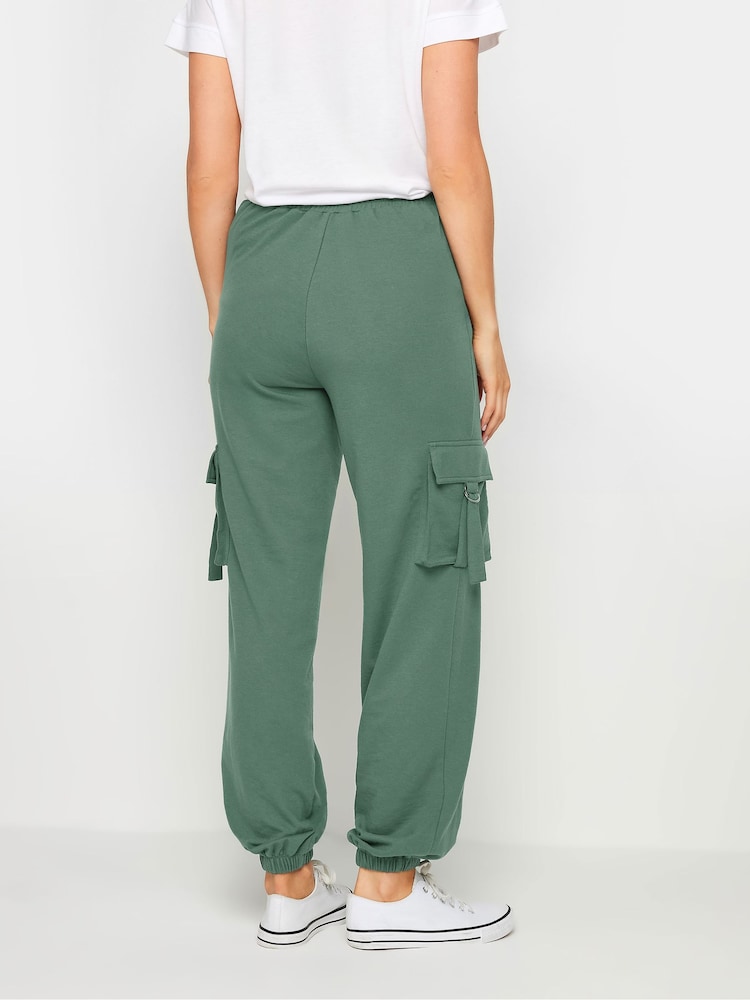 Long Tall Sally Green Charcoal Cargo Joggers - Image 4 of 6