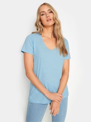 Blanco - Pack de 3 camisetas básicas de algodón 100 % con cuello en pico de Long Tall Sally - Imagen 2 de 9