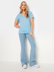 Blanco - Pack de 3 camisetas básicas de algodón 100 % con cuello en pico de Long Tall Sally - Imagen 3 de 9