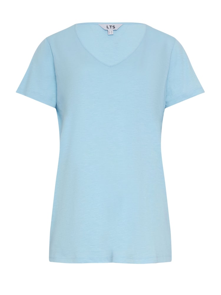 Long Tall Sally White 100% Cotton Basic V-Neck T-Shirts 3 Pack - Image 7 of 9