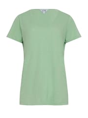 Blanco - Pack de 3 camisetas básicas de algodón 100 % con cuello en pico de Long Tall Sally - Imagen 8 de 9