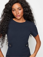 M&Co Petite Button Detail Tailored Shift Dress - صورة 4 من 5