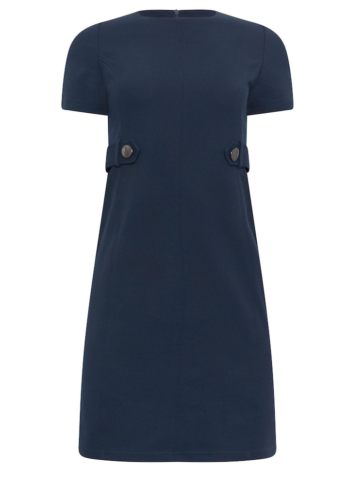 M&Co Petite Button Detail Tailored Shift Dress - صورة 5 من 5