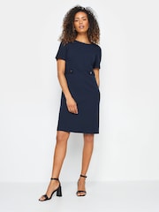M&Co Blue Button Detail Tailored Shift Dress - Image 1 of 4
