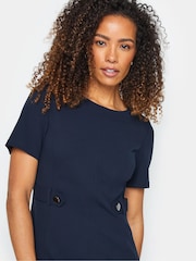 M&Co Blue Button Detail Tailored Shift Dress - Image 4 of 4